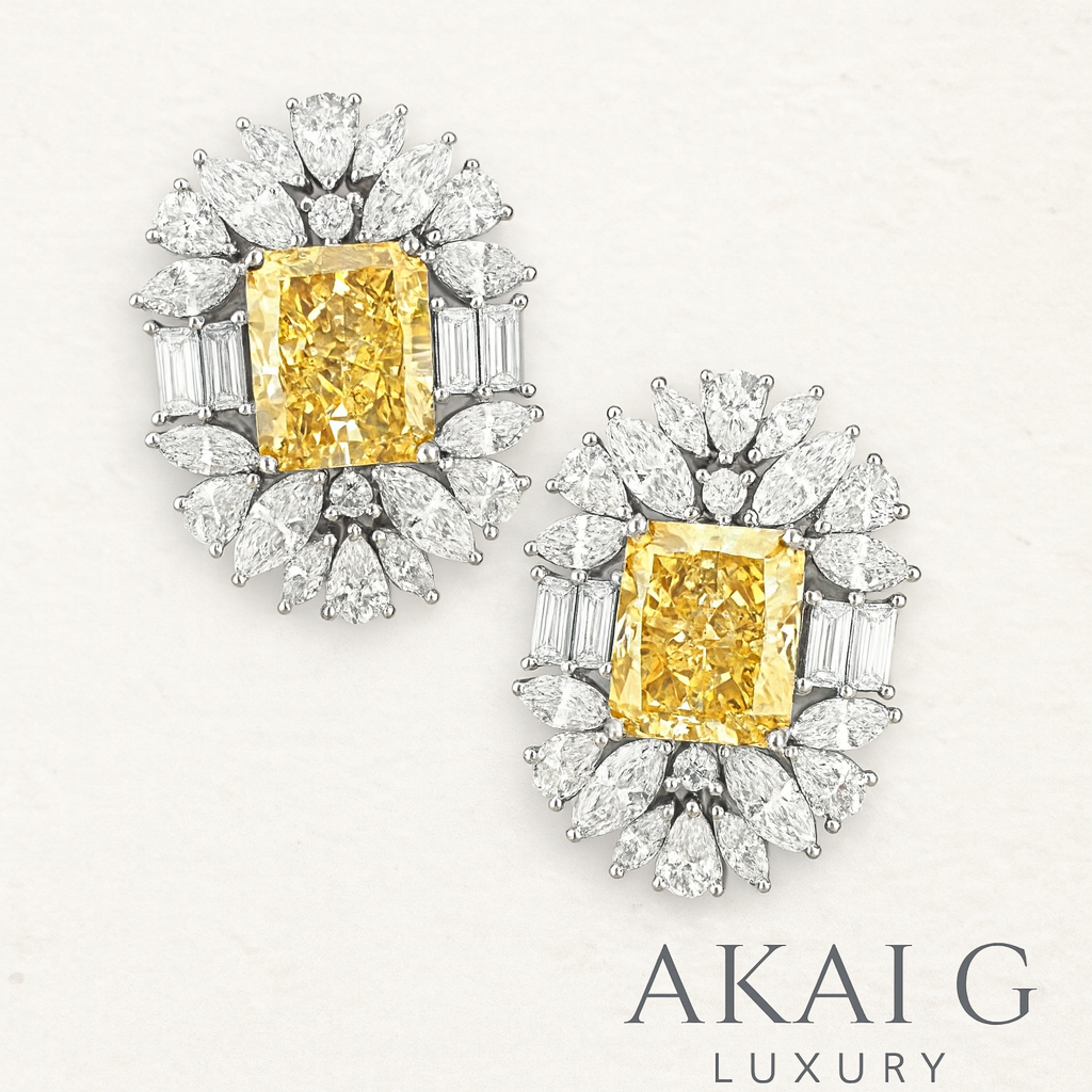 Luxury Silver Diamond Halo Earrings UK – Akai G Jewels