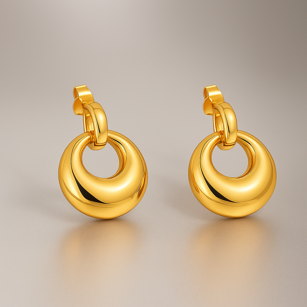 Marigold Drop Earrings 18k Gold Floral Design UK – Akai G Jewels