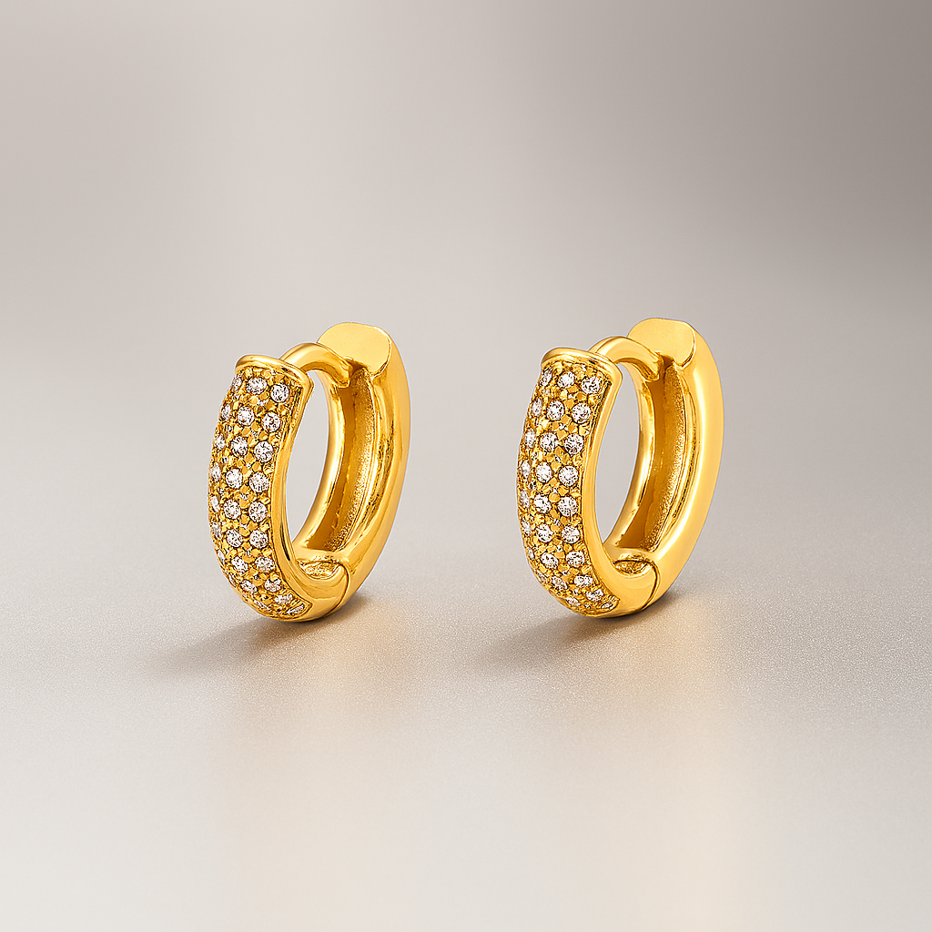 Zinnia Huggie Earrings 18k Gold Plated UK – Akai G Jewels