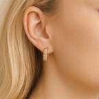 Zinnia Huggie Earrings 18k Gold Plated UK – Akai G Jewels