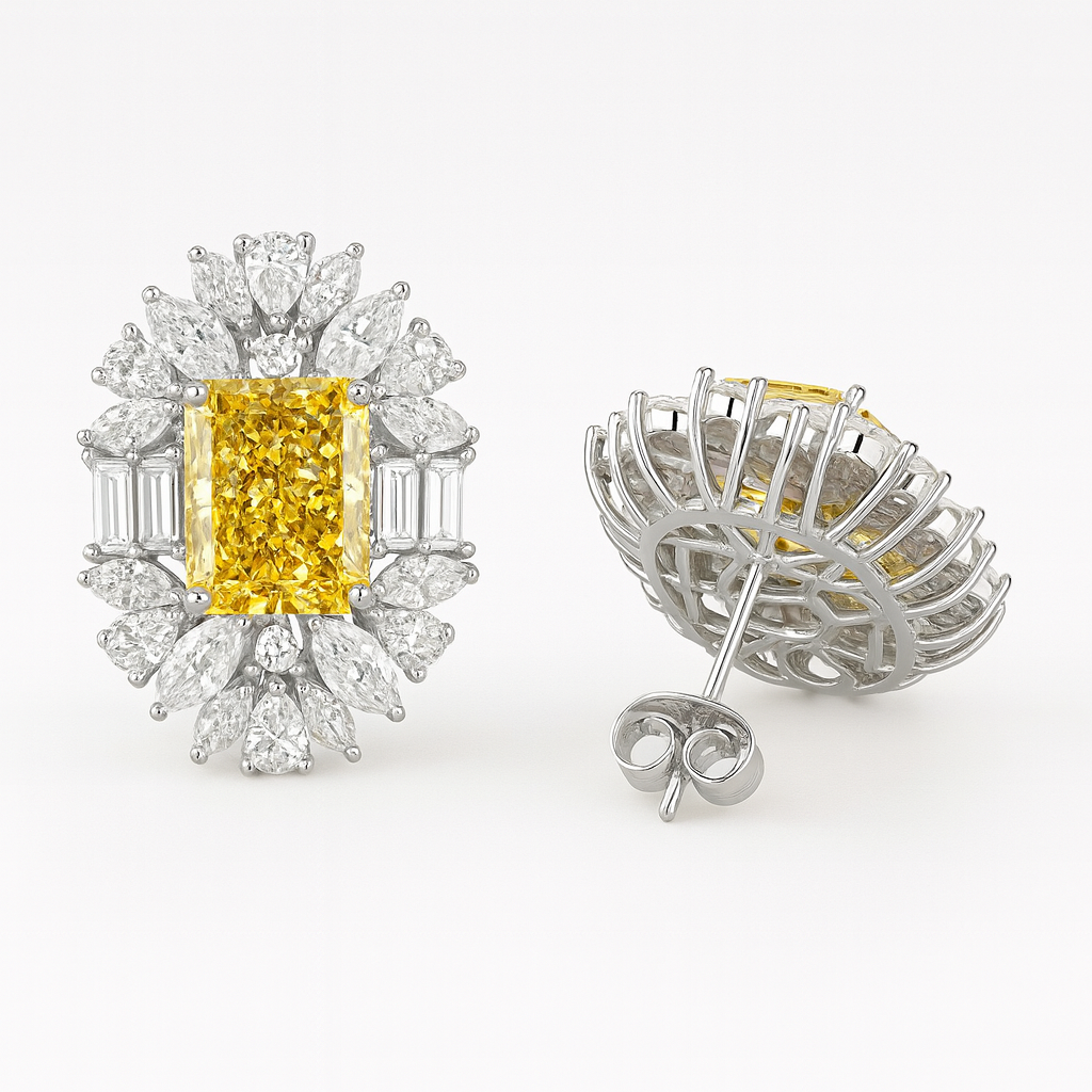 Luxury Silver Diamond Halo Earrings UK – Akai G Jewels