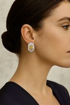 Luxury Silver Diamond Halo Earrings UK – Akai G Jewels