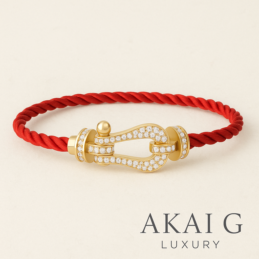 Luxury gold buckle woven steel bracelet – Akai G Jewels UK