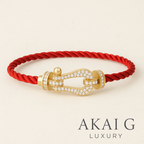 Luxury gold buckle woven steel bracelet – Akai G Jewels UK