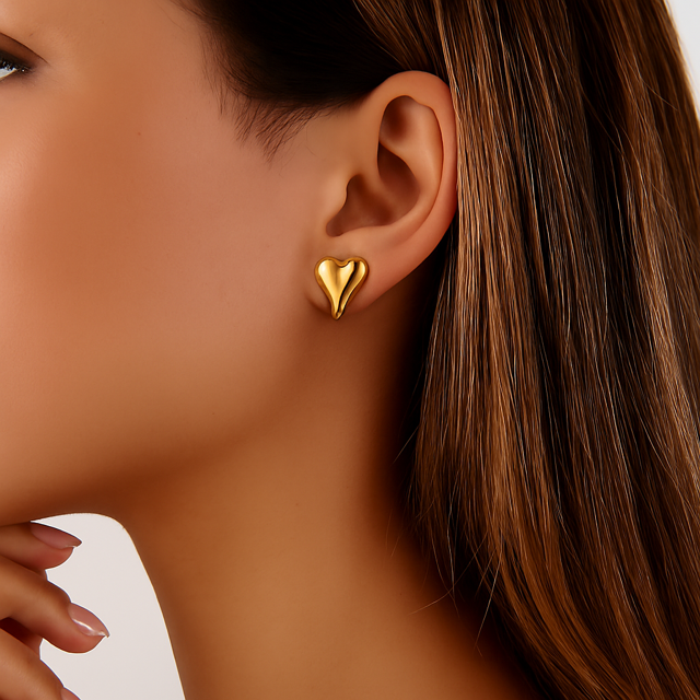 Camellia Stud Earrings 18k Gold Floral Design UK – Akai G Jewels