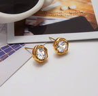 Luna Stud Earrings 18k Gold Celestial Design UK – Akai G Jewels