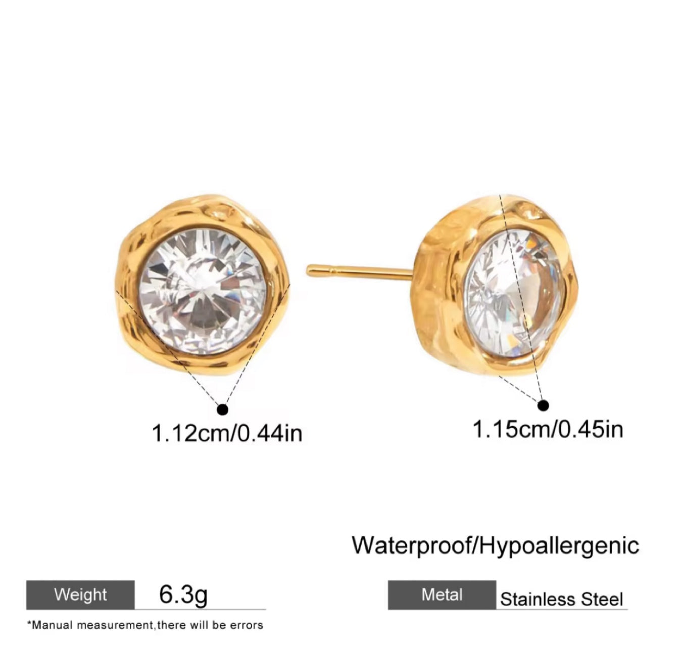 Luna Stud Earrings 18k Gold Celestial Design UK – Akai G Jewels