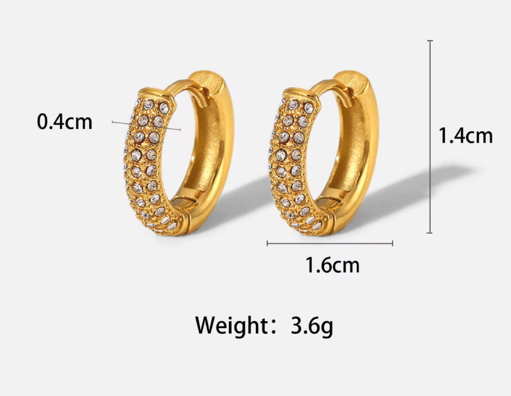Zinnia Huggie Earrings 18k Gold Plated UK – Akai G Jewels