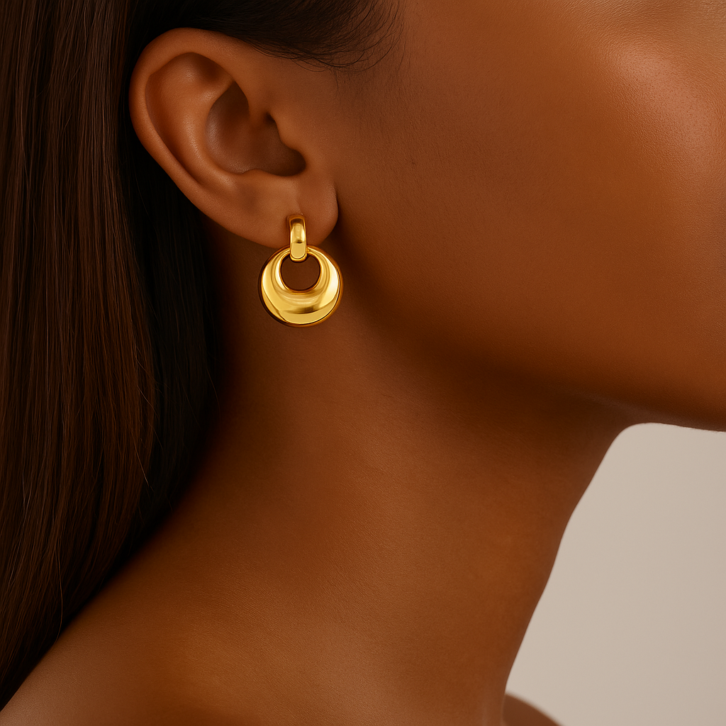 Marigold Drop Earrings 18k Gold Floral Design UK – Akai G Jewels